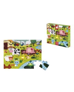 JANOD Puzzla taktilna Životinje sa farme - 20 delova - J02772