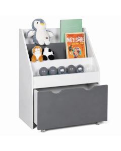 Dečija biblioteka KINDER HOME, bela, sa fiokom na točkovima