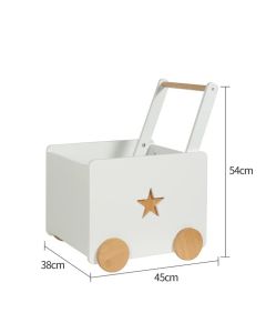KINDER HOME kutija za igracke sa tockicima drvena bela - JVTR-3330