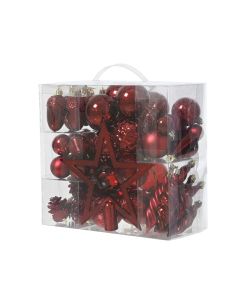 DECORIS Novogodišnji ukrasi za jelku sa zvezdom, set 60/1 crvena - KA021539