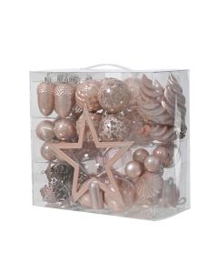 DECORIS Novogodišnji ukrasi za jelku sa zvezdom, set 60/1 pink - KA021544