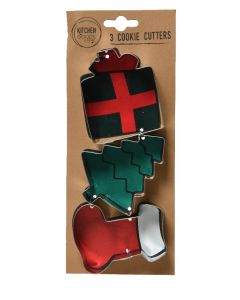 DECORIS Novogodišnji oblici za kolače 3/1 poklon, jelka, čizmica - KA607670-3