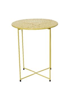 Pomoćni metalni stočić, pastelno žuti, 48cm - KA833696-1