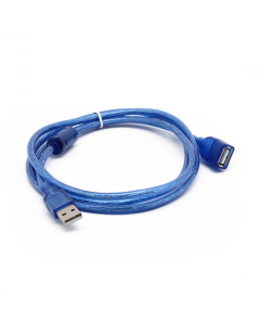 Kabl USB A/F transparent plavi 1.5m - 51018