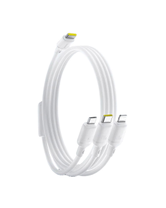 Kabel Baseus Silky 3 u 1 Fast Charging Cable USB-C na  M+L+C 100W 1.5m Moon White - P10377706213-00