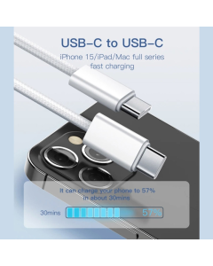 Kabel LDNIO LC901c 65w Type-C na Type-C beli 1m