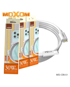 Kabel Moxom MX-CB113 PD 30W na Type-C na iPhone Lightning beli 1m