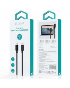 DEVIA Kabl Smart Series Type-c na Type-c PD 1,5M 100w, crna - 24814