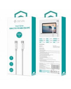DEVIA Kabl Smart Series Type-c na Type-c PD 1,5M 100w, bela - 24809-1-1