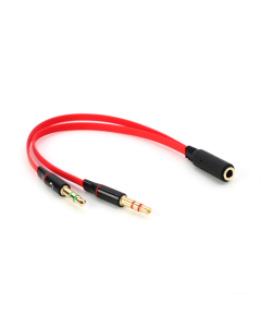 Kabl splitter 3.5mm za mikrofon I zvucnike crveni - 95397