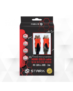 STARK Kabl HDMI M-M pozlaćen 4K(Ultra HD),pleteni sa zaštitom od 4 sloja 3m - 69396