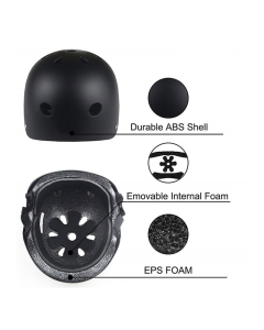 Kaciga za trotinet,rolere,skateboard RX H1 crna - 606008
