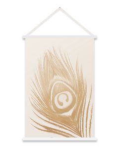 DEKOR DOM Slika Kakamono 60x90cm Beige Peacock Feather - 022848