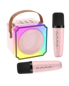 Bluetooth zvučnik P8, Karaoke sa 2 mikrofona, roza - 1430108