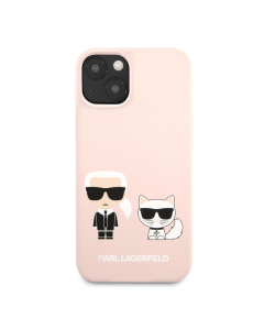 Maska za iPhone 13 Light Pink Karl Lagerfeld Silicone Case Karl&Choupette - KLHCP13MSSKCI