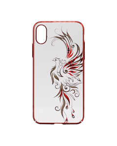 Kavaro Crystals iPhone X zlatna paun crveni - 021148