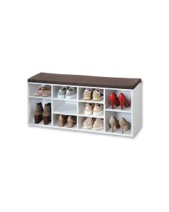 KESPER KSP15910 DRVENI CIPELARNIK BELI SA JASTUKOM ZA SEDENJE 103,5X48X29,5CM - KSP15910