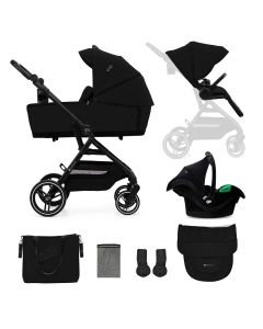 KINDERKRAFT Kolica za bebe 3u1 Yoxi mink pro pure, crna - KSYOXI00BLK3000