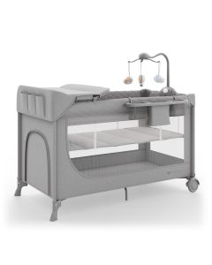 KINDERKRAFT prenosivi krevetac 2u1 leody up grey sa dodacima