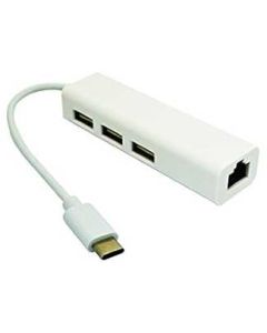 E-GREEN USB 3.1 tip C HUB (3 port USB 2.0 + 1port fast ethernet) - KON00306