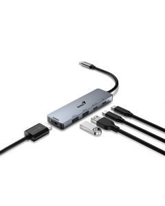 GENIUS USB Hub 5u1 UH-500, srebrna