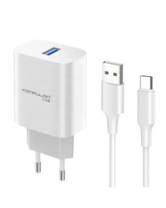 KONFULON Kućni punjač C87+USB Type C Px24, 5V/3A - 137041