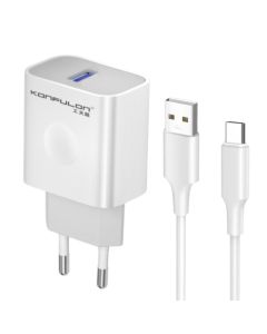 KONFULON Kućni punjač sa USB-C kablom 20W C69C QC3,0, bela - 137046