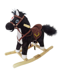 BABY LINE Plisani Konjic Klackalica Happy Pony Crni