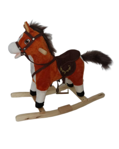 BABY LINE Plisani Konjic Klackalica Happy Pony Svetlo Braon