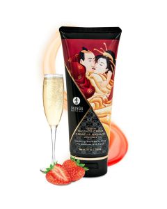 Krema za masažu sa ukusom šampanjca i jagode Shunga Kissable Massage Sparkling Strawberry Wine - 06276230000