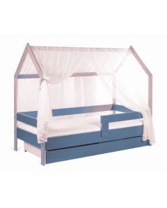 Krevet Kucica Sa Fiokom I Dušekom(9Cm) 180X80 Domek Plavi (Bukva) - 77002-1