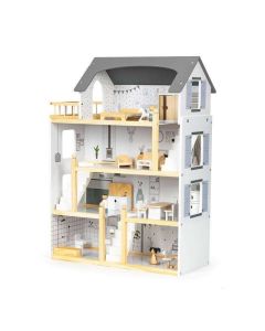 ECO TOYS Drvena kućica za lutke, 18 dodataka - W06A392