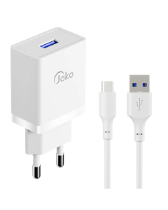 Kucni punjac KONFULON JK77 2.4A sa micro USB kablom beli 1m - 205916