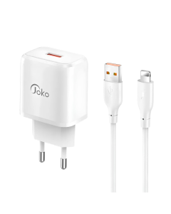 Kućni punjač KONFULON JK90+DC64 PD20W sa USB na iPhone lightning beli - 221847
