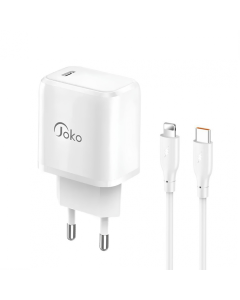 Kućni punjač KONFULON JK91+DC66 PD20W sa PD kablom Type C na iPhone lightning beli - 221848