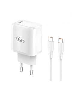 Kućni punjač KONFULON JK91+DC67 PD20W sa PD kablom Type C na Type C beli - 221849