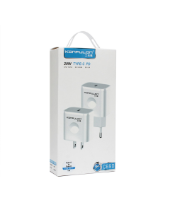 Kućni punjač KONFULON Joko C69D+DC15 PD20W sa kablom Type-C na Type-C beli 1m - 613817