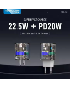 Kućni punjač KONFULON Joko C86Q PD 22.5W/ USB 3.0 22.5w sa kablom Type-C na Type-C beli 1m - 613672