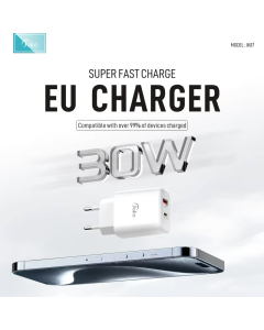 Kućni punjač KONFULON Joko JK87 PD 30W/ USB Q.30W sa kablom USB na Type-C beli 1m - 613670