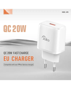 Kućni punjač KONFULON Joko JK90+DC64 PD 20W sa kablom USB na iPhone Lightning beli 1m - 615494