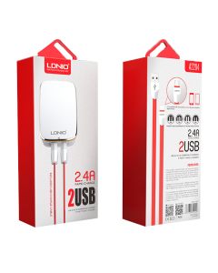 Kućni punjač LDNIO A2204 dual USB 2.4A + Type-C kabel zlatni - 023829-1
