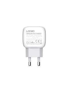 Kućni punjač LDNIO A2313C USB 3.0 FAST CHARGING 18W +  Lightning kabel beli - 048071