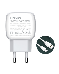 Kucni punjac LDNIO A2313Q PD + QC3.0 sa Type C kablom - 86818