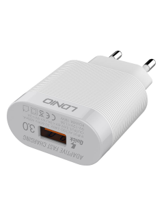 Kućni punjač LDNIO A303Q USB 5V/ 3A (18W) FAST CHARGING QC 3.0 sa kablom USB na Type-C beli - 039182