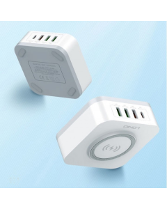 Kucni punjac LDNIO AW004 32W Desktop Wireless Quick Charge 3.0 + PD 30W beli