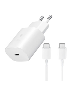 Kućni punjač PD 25W PPS HQ sa kablom Type-C na Type-C beli - 059646