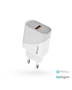 Kućni punjač Pluginn PI-D52S, QC3.0 18W sa lightning kablom beli CE - 206603-1