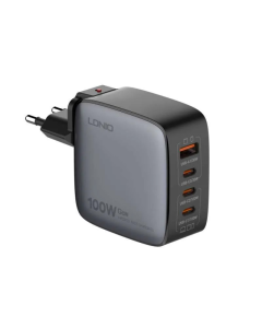 LDNIO Kućni punjač sa adapterima LDNIO Q408  QC3.0 (30W) 3xPD3.0 (100W) 100W Max Type C-Type C, crna - 215603