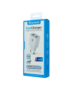 Kucni punjac Teracell Evolution TC-08 5V 2.4A 12W sa lightning kablom beli CE - 205433