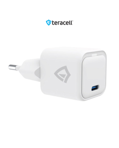 Kućni punjač Teracell Evolution TC-14GP, GaN, PD 3.0, 20W sa kablom Type-C na iPhone Lightning beli 1.2m - 610061